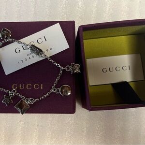 Gucci Silver Charm Bracelet Gucci Bracelet Box Full inclusion Luxury Jewelry